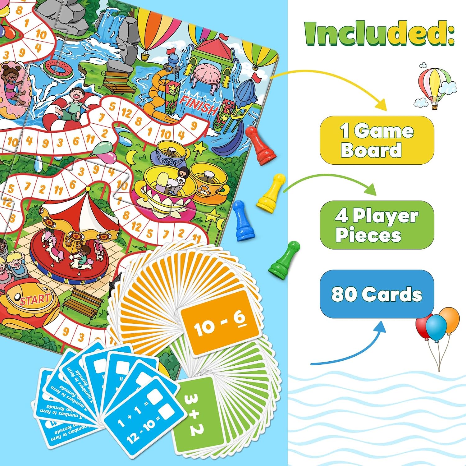 Broytain Addition and Subtraction Math Games for Kids,Addition & Subtraction,Educational Learning Board Games for Boys and Girls Ages 5 6 7 8,Classroom Travel Indoor Outdoor Family Games - Image 3