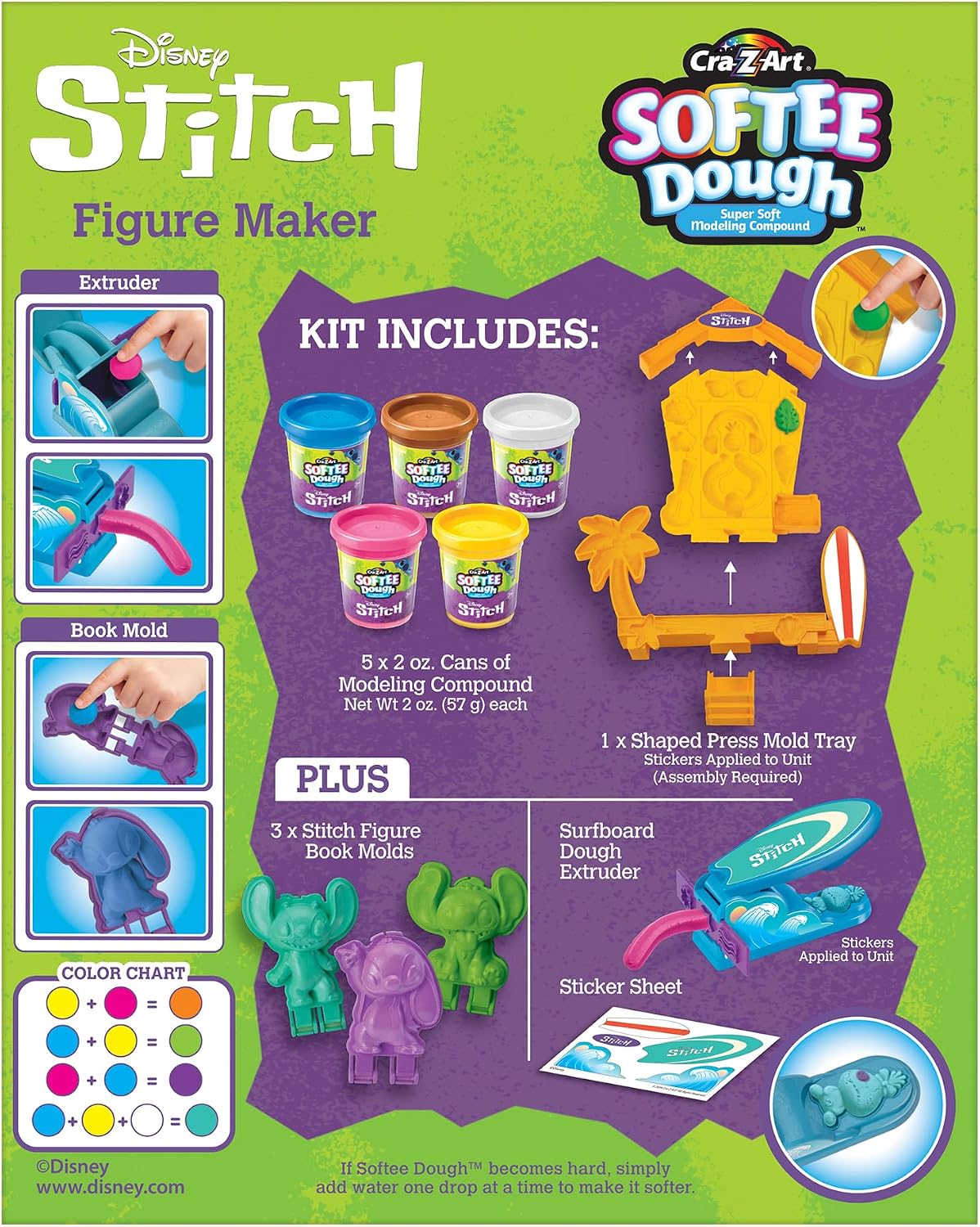 Stitch Softee Dough Making Kit, Stitch Figure Maker Using Softee Dough Modeling Compound, Stitch Arts and Crafts Toy for Girls and Boys 3 and Up - Image 8