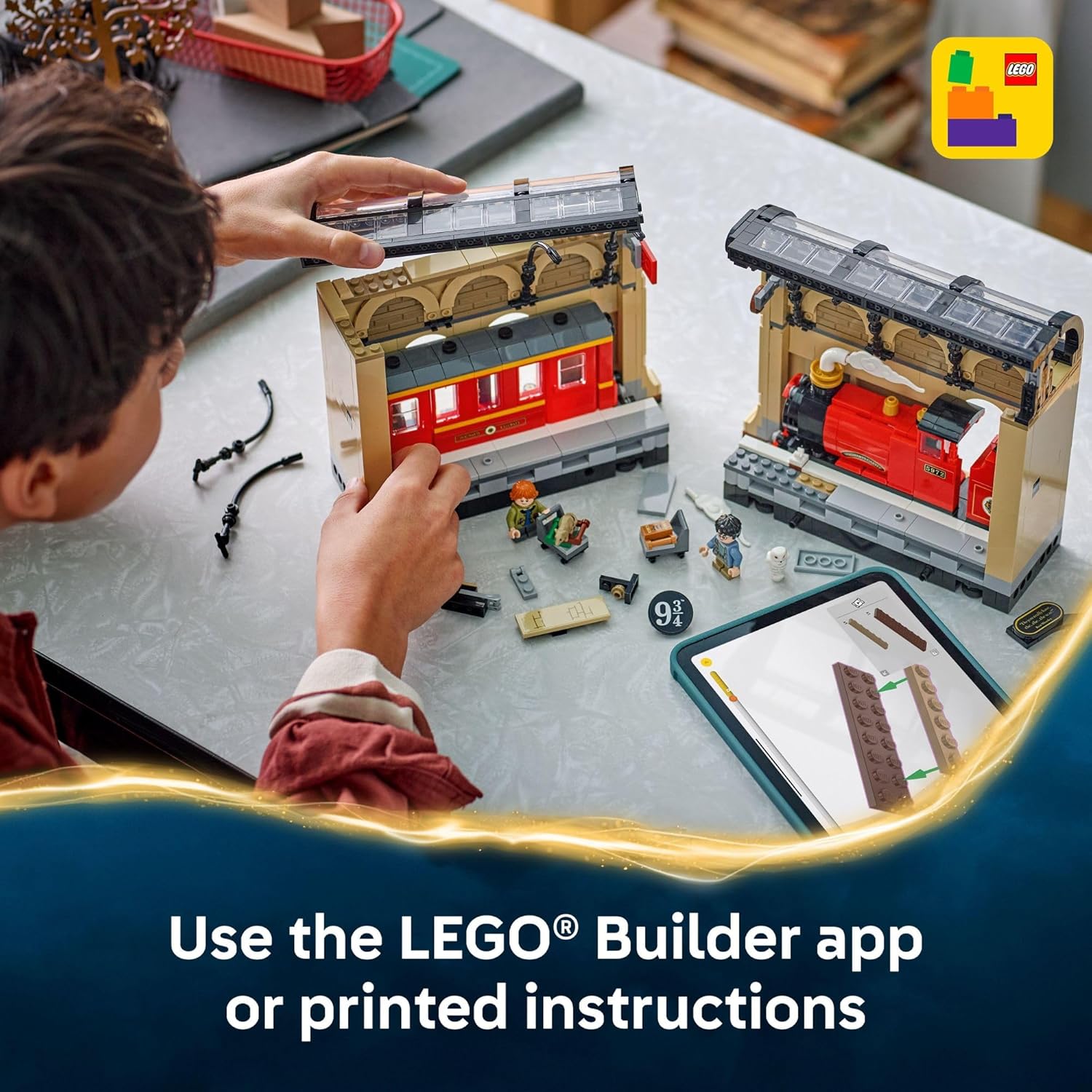 LEGO Harry Potter Book Nook: Hogwarts Express Building Set - Bedroom Shelf Decor for Boys, Girls, & Fans, Ages 10+ - Collectible Harry & Ron Minifigures - Birthday Gift Idea - 76450 - Image 6