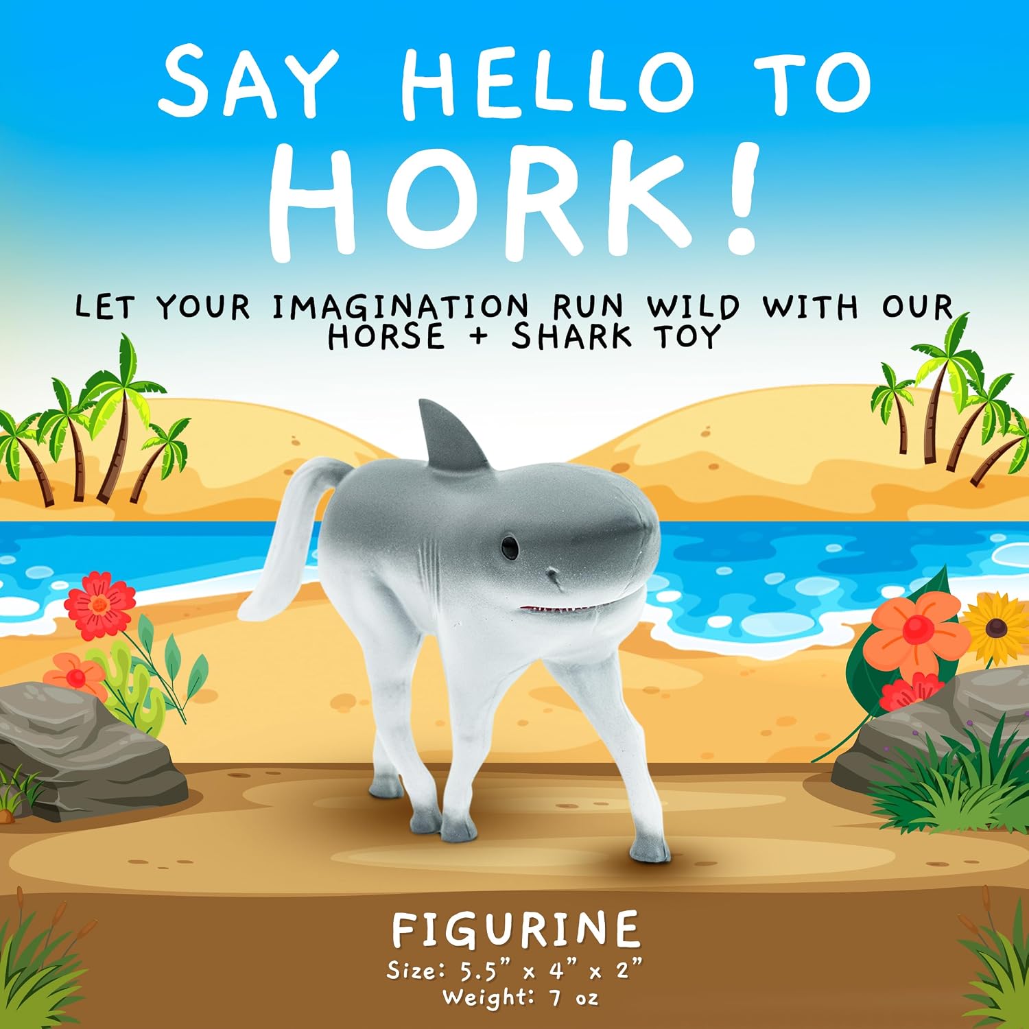 Randimals Horse & Shark Hybrid Realistic Animal Toys - Unique Mix of Safari Toys & Farm Animals Small Figurines - Hork Mini Figures for Kids & Kidults - Image 4