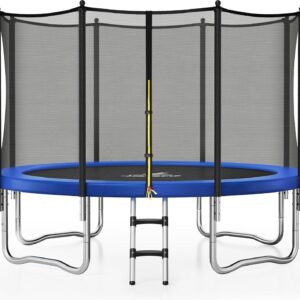 JELENS Trampoline 8FT 10FT 12FT 14FT 15FT, Outdoor Trampolines with Enclosure Net, Recreational Anti-Rust Trampolines for Kids and Adults, ASTM Approved