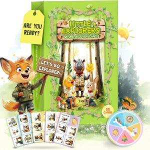 Kids Nature Scavenger Hunt – Outdoor Game for Kids | Laminated Waterproof, Wipe-Clean | 55 Cards, 5 Themes, Spinner & Stickers, Soft-Touch | Ages 3–12 Stocking Stuffers