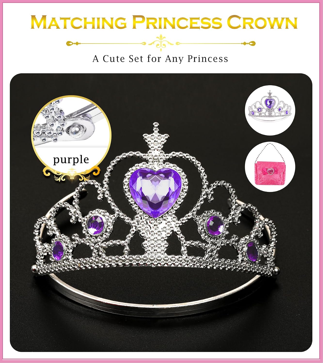 Kids Makeup Kit - Princess Dress Up Shoes, Crowns & Handbag - Pretend Play Fake Makeup Set for Girls, Ages 3-6 - Image 3