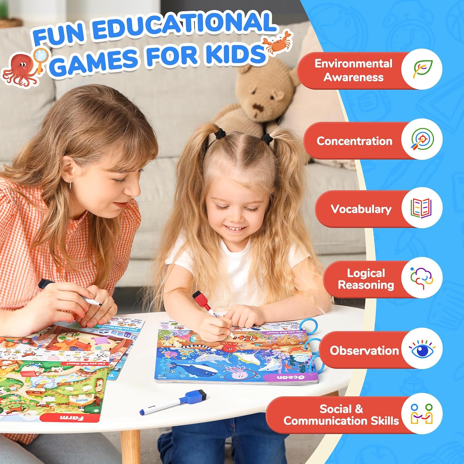 JoyCat Seek & Find Game Books - Preschool Learning Activity for Toddlers & Kids Ages 3-5, Travel Activities Toys for Road Trip Car Airplane, Busy Book, Birthday Gifts for Girls and Boys Ages 4-8 - Image 8