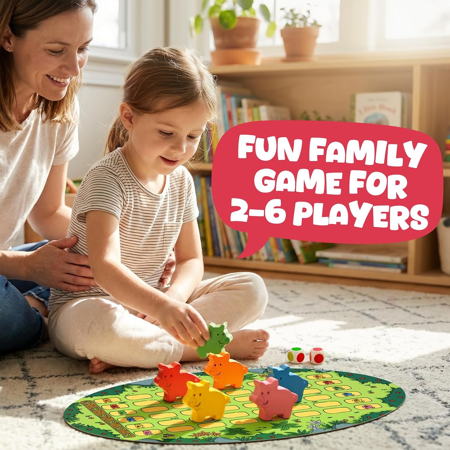 Run Piggy Cooperative Board Game, Adorable Family Dice Game for Kids Ages 3-7, Color Matching Board Game, Preschool Learning Toy, 2-6 Players - Image 6