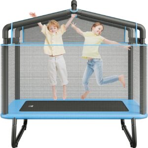 VEVOR 6FT Trampoline 72″ Indoor/Outdoor Trampoline, Mini Trampolines with Safety Enclosure Net, Gymnastics Bar, Hammock, Recreational Trampoline Birthday