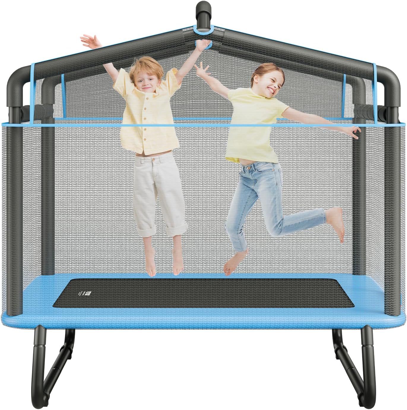 VEVOR 6FT Trampoline 72" Indoor/Outdoor Trampoline, Mini Trampolines with Safety Enclosure Net, Gymnastics Bar, Hammock, Recreational Trampoline Birthday