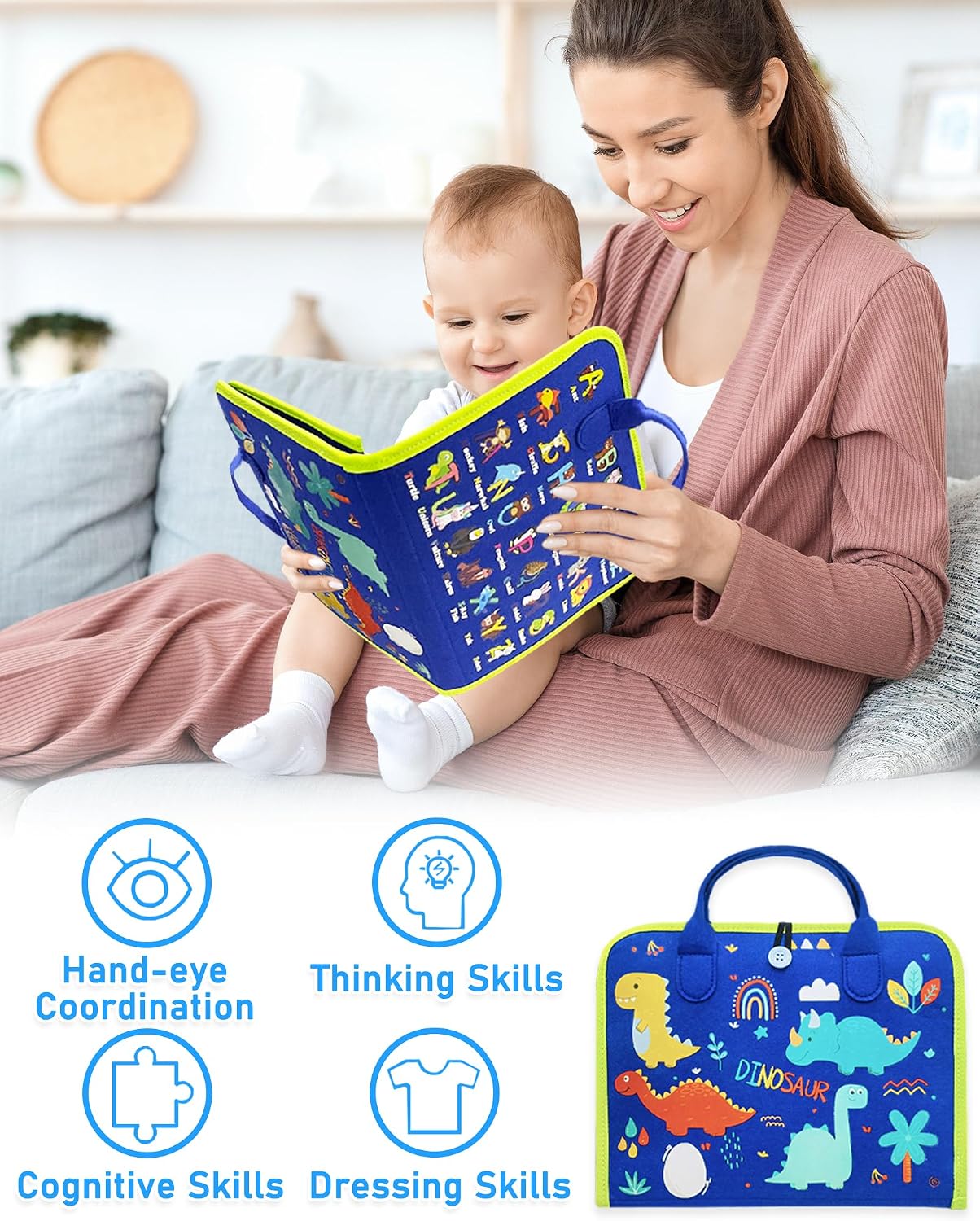 Exorany Busy Board Montessori Toys for Toddler Boys & Girls Birthday Gifts, Sensory Toys for Toddlers, Educational Travel Preschool Toddler Activities Learning Fine Motor Skills - Image 6