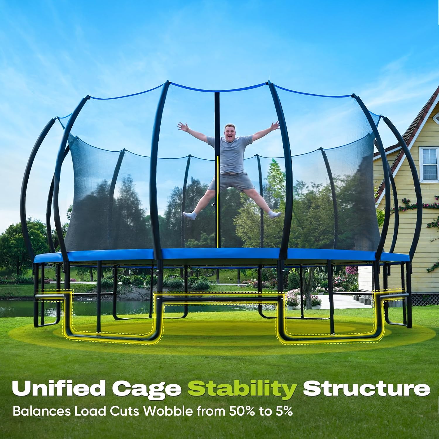 ORCC Kids Trampoline, 1200LBS Weight Capacity Outdoor Trampoline 16 15 14 12 10 8FT Yard Trampolines for Kids Adults - Image 3