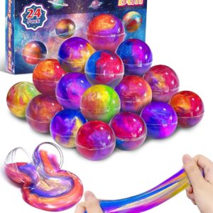 24 Pack Galaxy Slime Party Favors, Non-Sticky, Stress Relief Treasure Box Toys for Classroom Prizes Party Supplies, Student Gifts Birthday Goodie Bags Stuffers for Kids Teens Boys Girls 4-8, 8-12