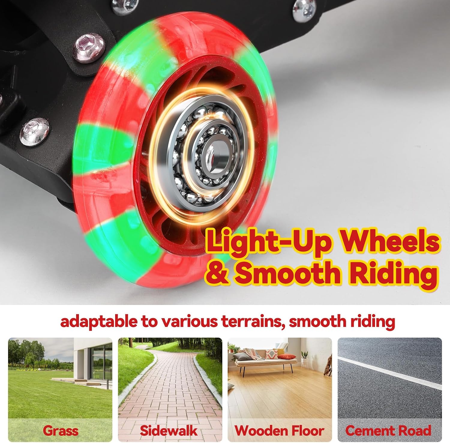 Scooter for Kids 3-12, Kid Scooters with Extra-Wide Deck, 165 lbs Capacity, 3 Wheel Kick Scooter with Lean to Steer, Height Adjustable Handlebar, Light Up Wheels for Stable Smooth Riding, Child Gift - Image 7