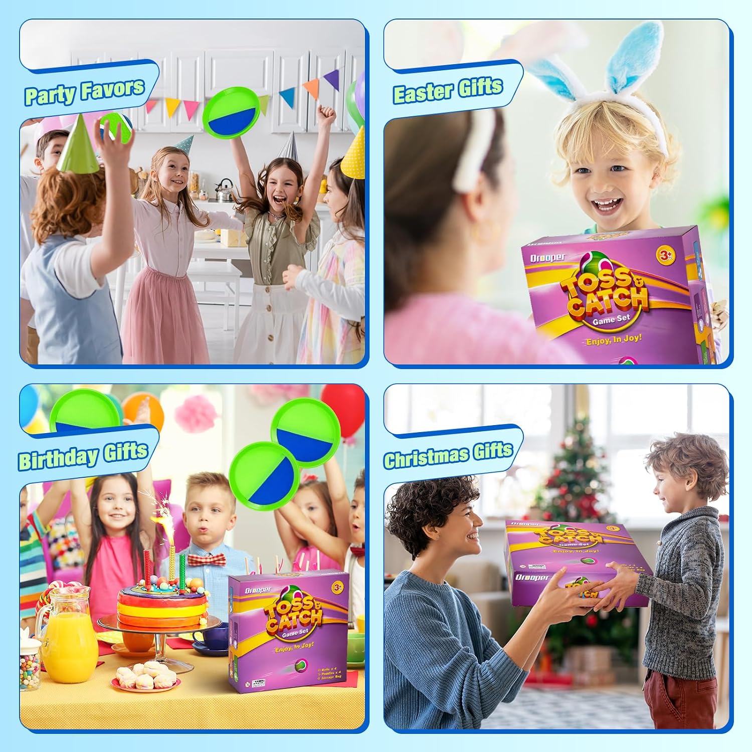 Sticky Toss and Catch Ball Game Set - Kids & Toddlers Outdoor Indoor Activity Toys for Boys Girls 3 4 5 6 7 8-12 Year Old - Great Games for Beach Pool Yard - Birthday Gifts Easter Basket Stuffers - Image 6