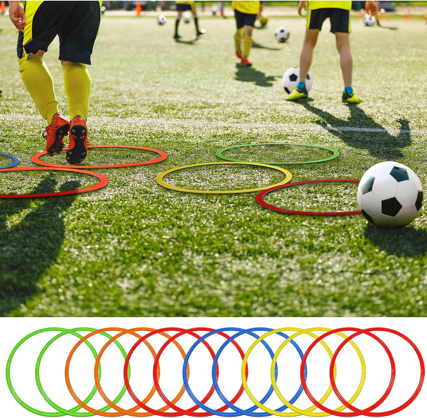 Libima 12 Pcs 15.8 Inch Obstacle Course Ring Set Exercise Hoop Large Hoop Plastic Toys Playground Toys for Gymnastics Practice Party Games Educational Activities Holiday Decor, 5 Colors - Image 4