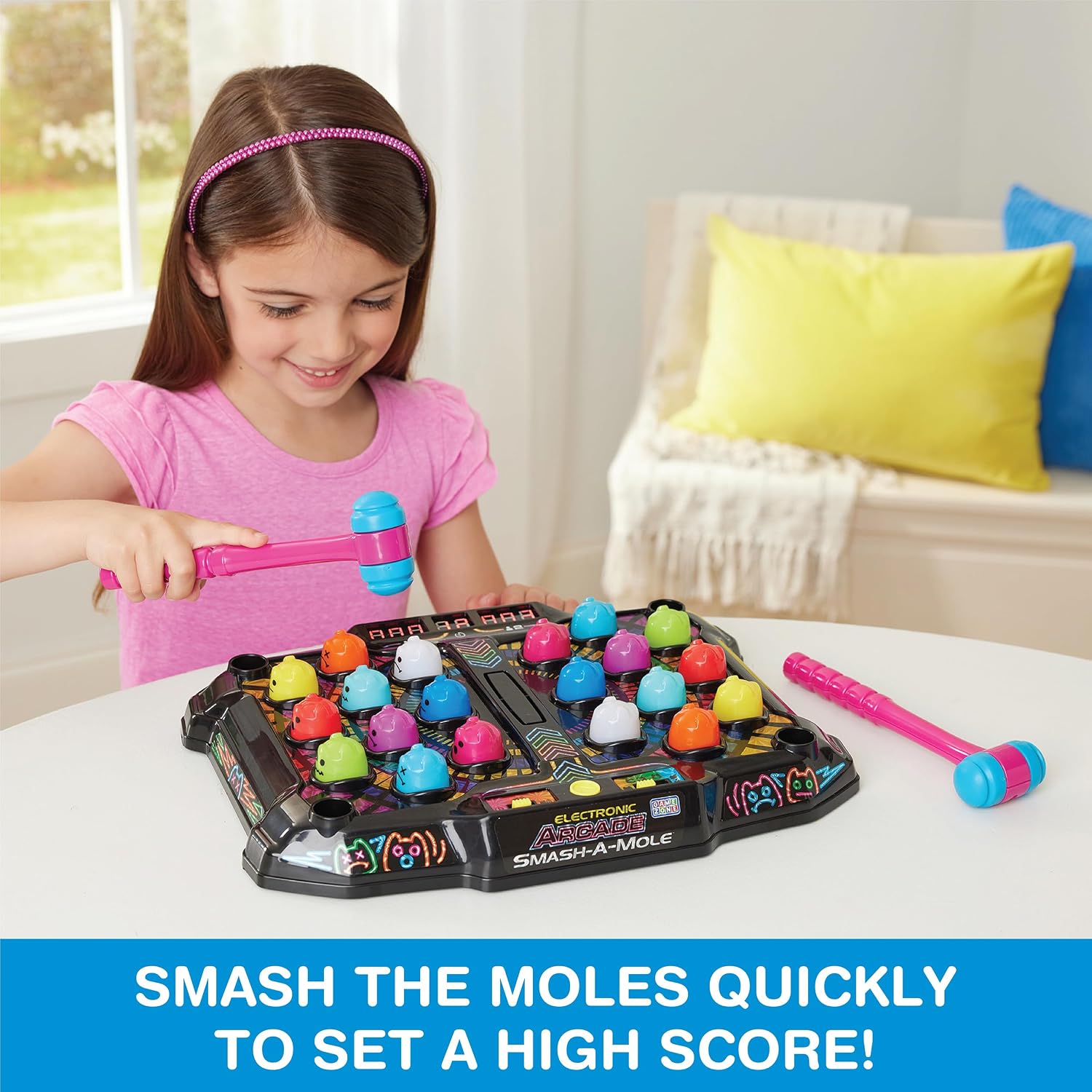 Game Zone Smash-A-Mole – Electronic Arcade Game with Lights & Sounds – 4 Game Modes – Ages 6+ - Image 3