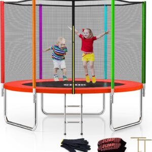 SKOK Trampoline for Kids,400LBS Outdoor Trampoline with Net-ASTM Approved Trampoline for Children and Adults