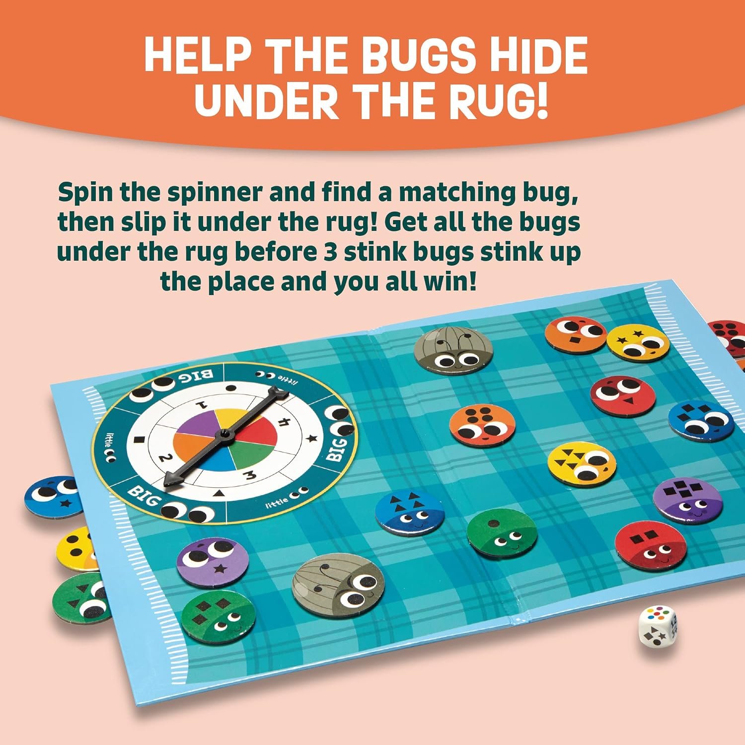 Peaceable Kingdom Snug as a Bug in a Rug Award Winning Cooperative Preschool Skills Builder Game for 2 to 4 Kids ages 3+ - Image 3