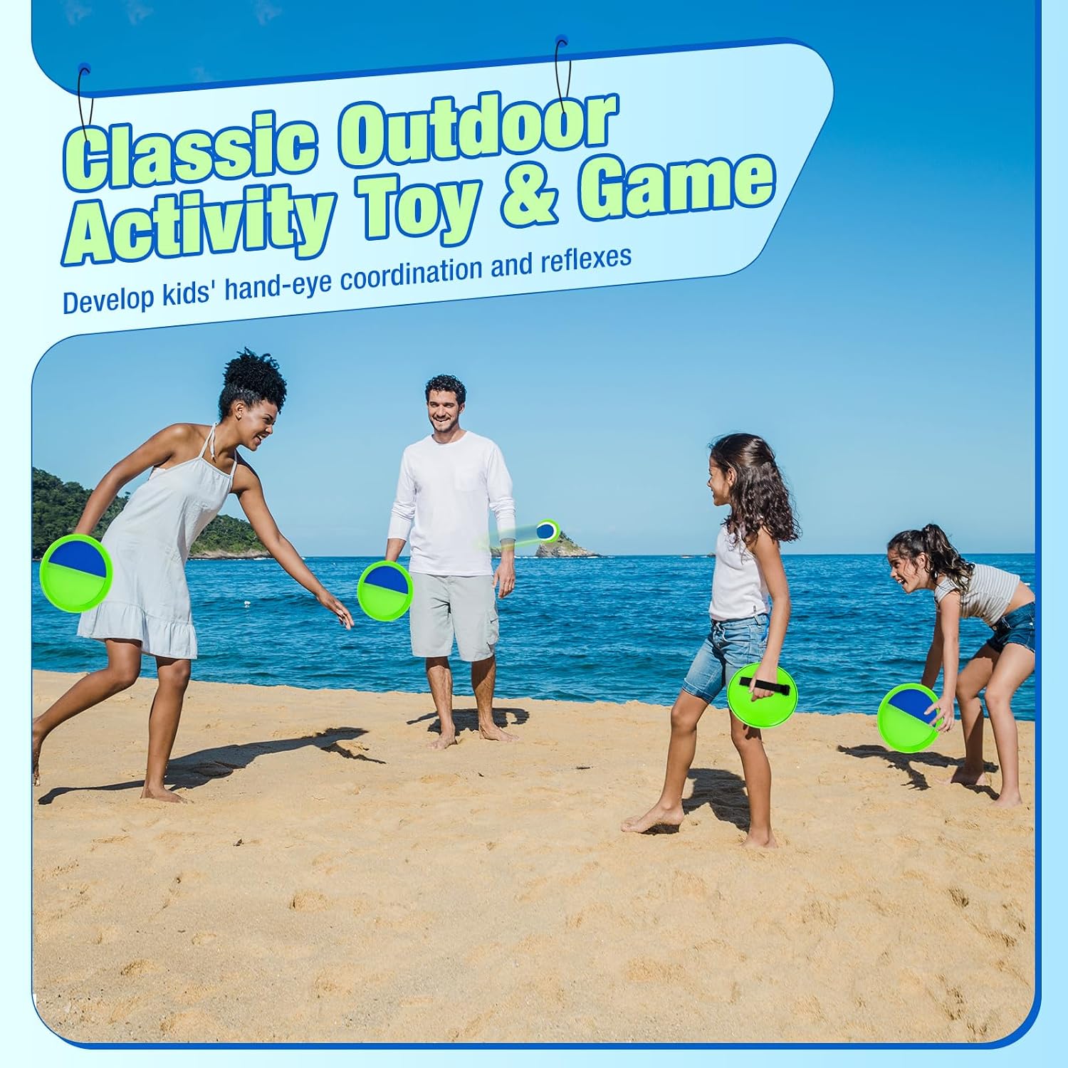 Sticky Toss and Catch Ball Game Set - Kids & Toddlers Outdoor Indoor Activity Toys for Boys Girls 3 4 5 6 7 8-12 Year Old - Great Games for Beach Pool Yard - Birthday Gifts Easter Basket Stuffers - Image 2