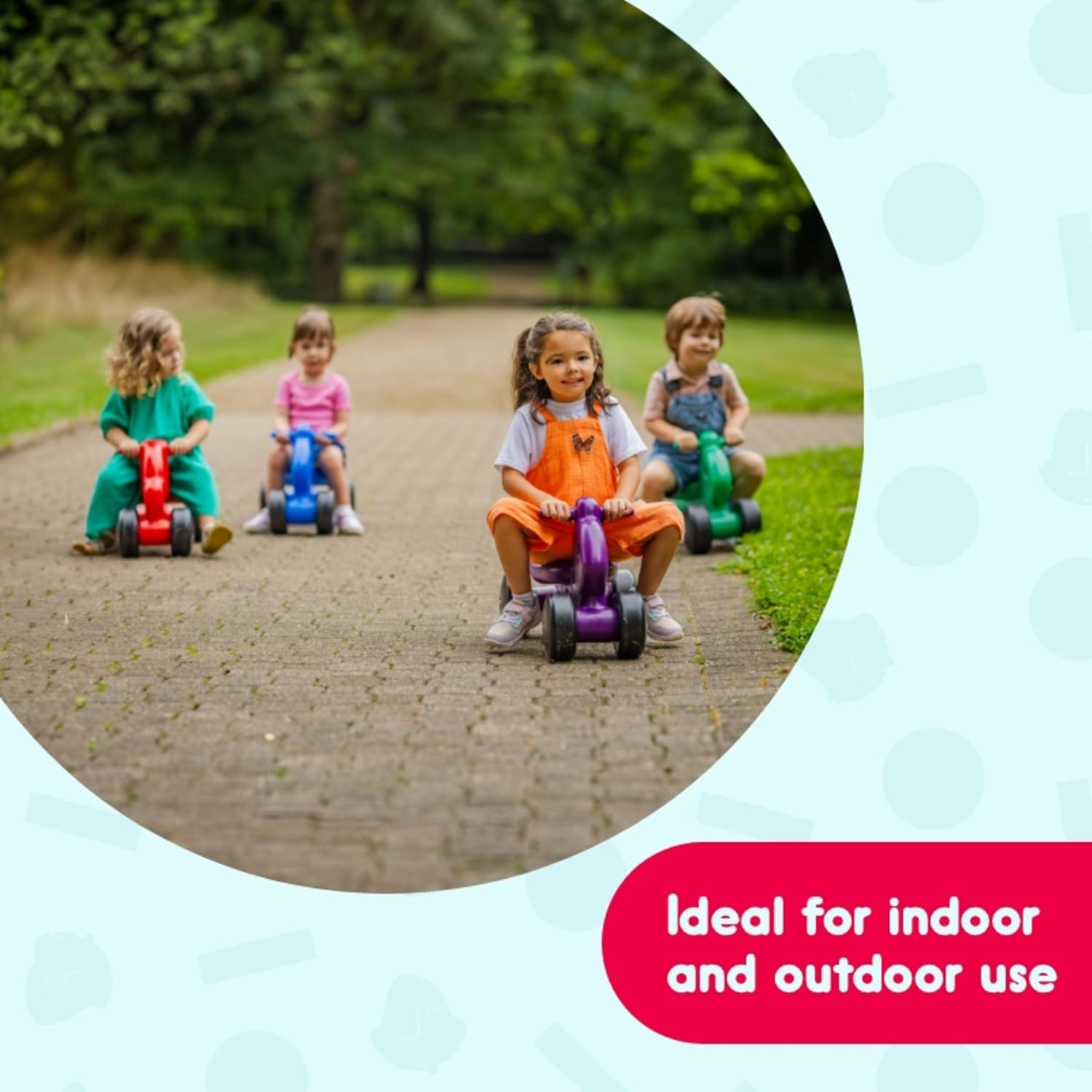 Careplay 2-in-1 Puppy Push & Ride-on Toy, Indoor & Outdoor Use, Low Profile Seat, Recommended for Children up to 50lbs, Durable Construction, Made in The USA, Red - Image 4