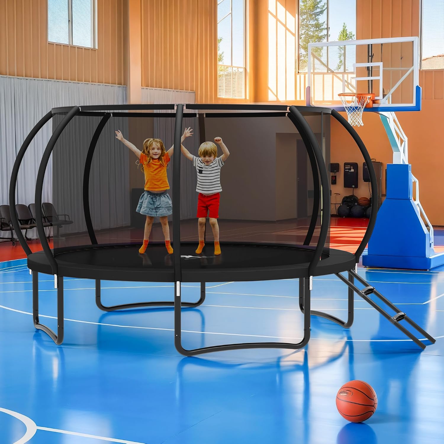 Trampoline Outdoor, 10 FT Trampolines with Enclosure Net and Ladder,Round Recreational Trampoline for Kids and Adults with ASTM Approval, Anti-Rust Coated Frame, Thickened Spring Mat - Image 7