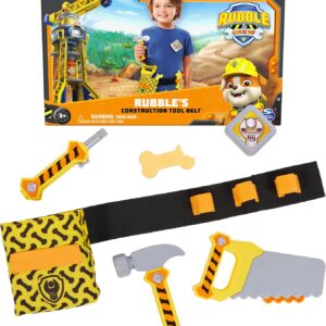 Rubble & Crew, Rubble’s Construction Tool Belt, with 6 Piece Kids Tool Set, Pretend Play Costume with Kids Toys for Ages 3 and Up