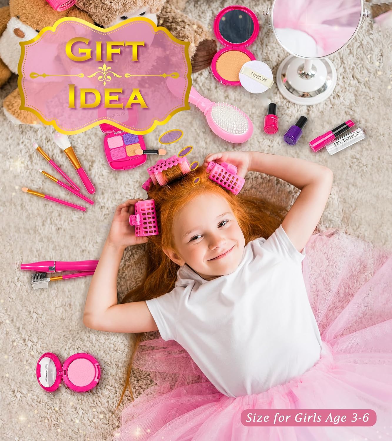 Kids Makeup Kit - Princess Dress Up Shoes, Crowns & Handbag - Pretend Play Fake Makeup Set for Girls, Ages 3-6 - Image 6