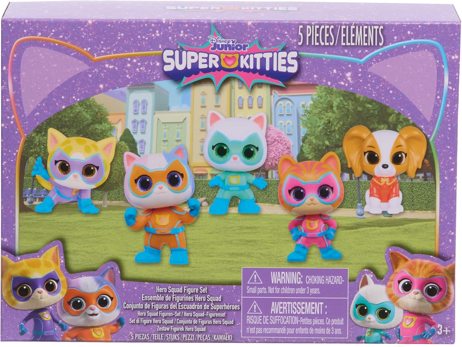 Disney Junior SuperKitties Hero Squad 5-Piece Figure Set, Kids Toys for Ages 3 Up by Just Play