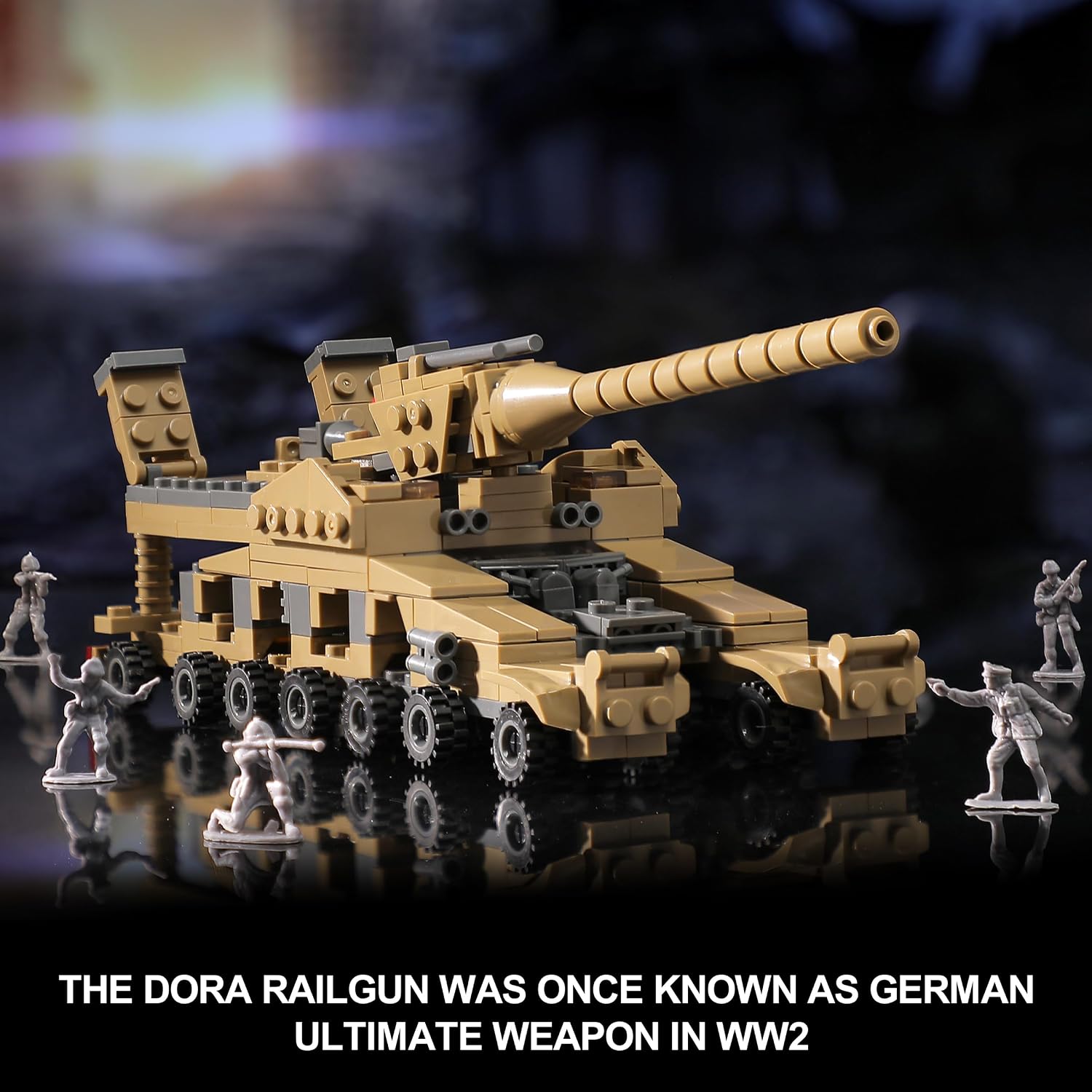 WW2 Army Tank Toys Building Sets Compatible with Lego, Create a German Dora Cannon or 16 Military Vehicles with 20 Toy Soldiers, STEM Toys for Boys Kids Age 6+ Year Old - Image 2