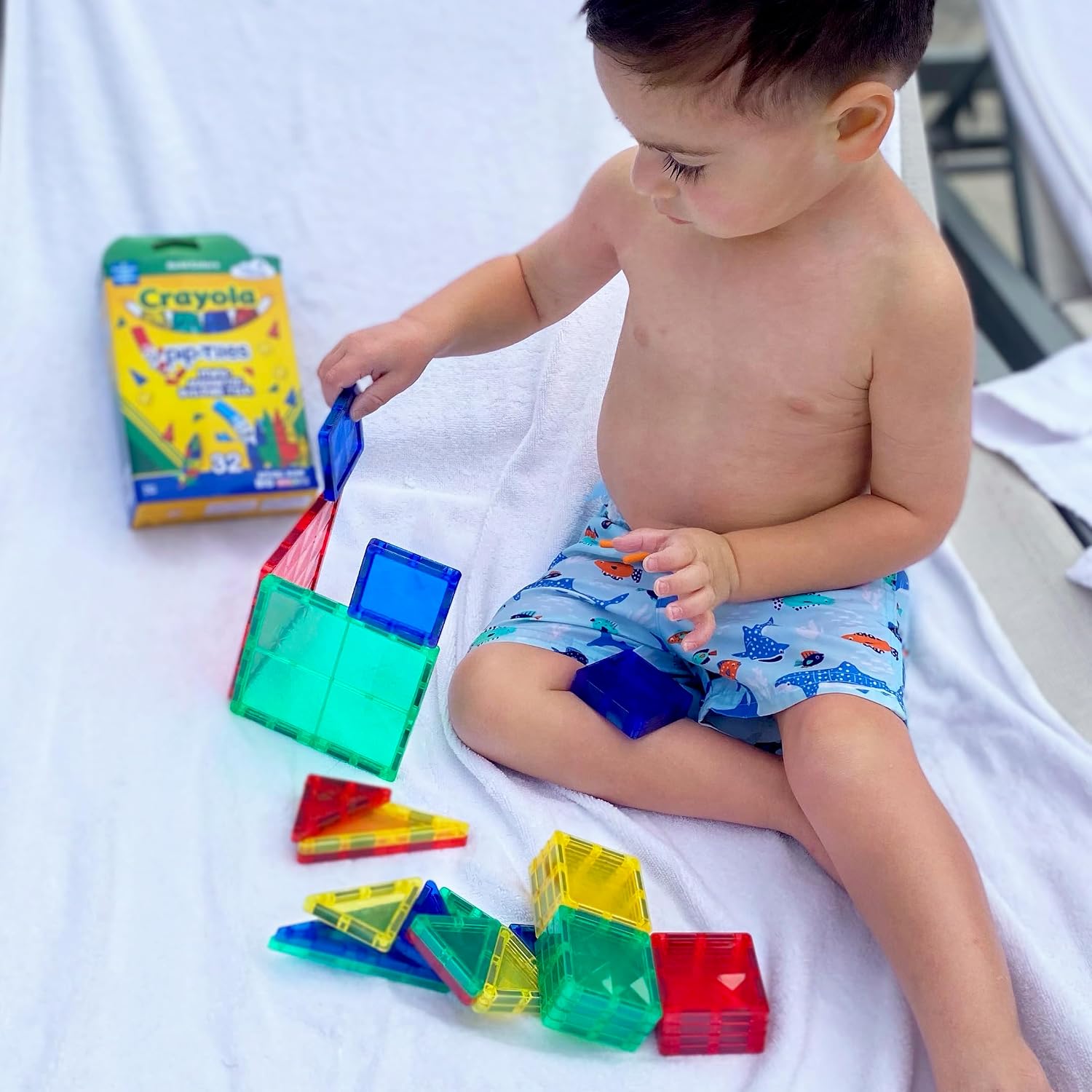 CreateOn Crayola Mini Magnetic PIP-Tiles, Bold Colors - Building Set for Kids, Magnetic Building Toys for Kids, STEM Travel Toys for Boys and Girls Ages 3+, 24-Piece Set (Bold) - Image 3