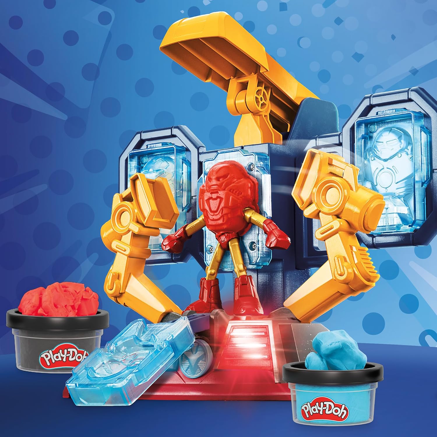 Play-Doh Marvel Iron Man Armor Maker Lab Playset with Lights and Sounds, Customizable Action Figure, Imagination Toys for Boys and Girls 4 and Up - Image 10
