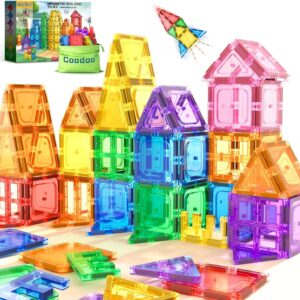 Coodoo Kids Toys Magnetic Tiles Starter Set Classroom Must Haves, Magnetic Blocks for Toddlers Magnet Building Toys Preschool Montessori Learning Games for 3+ Year Old Boys & Girls