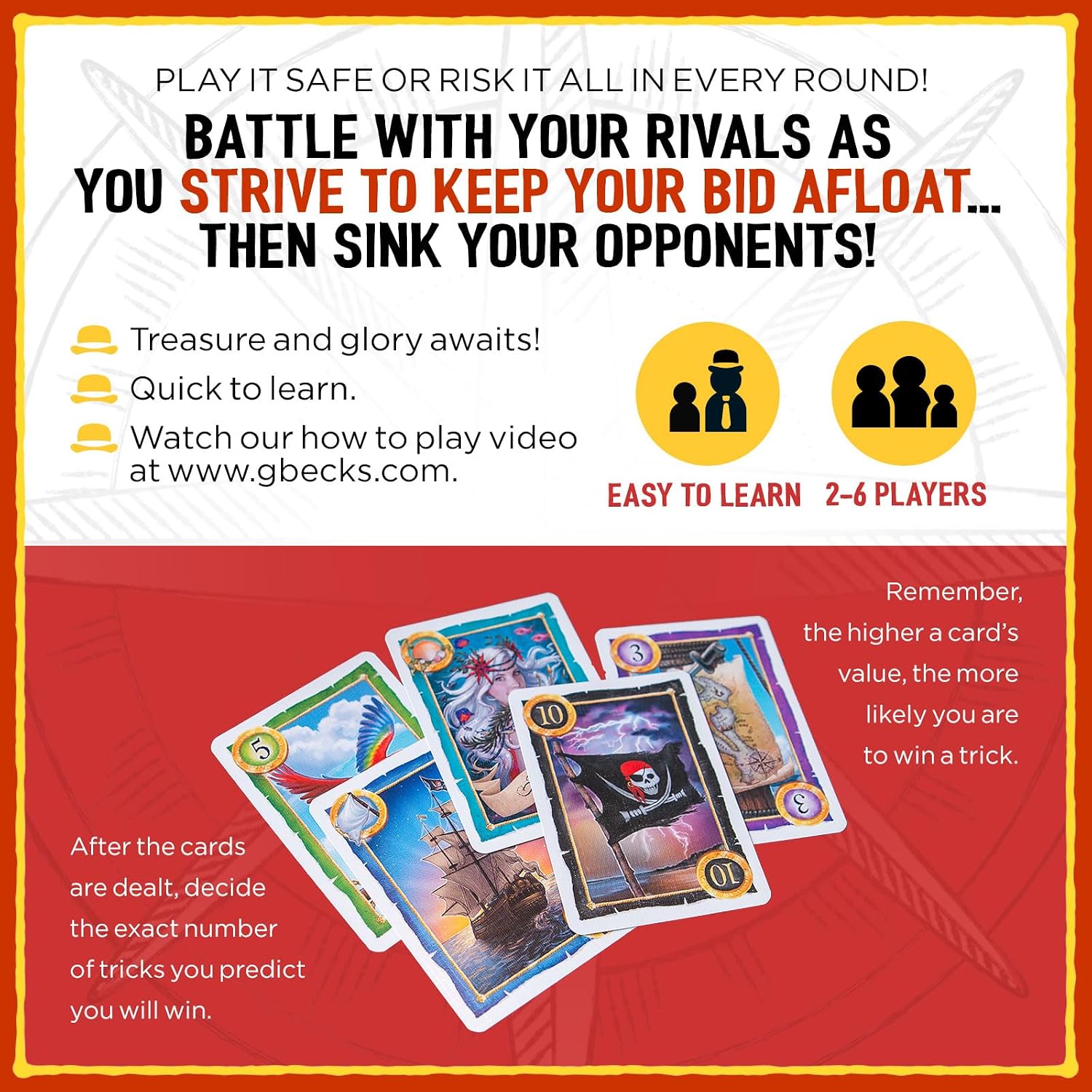 Grandpa Beck's Games Skull King - The Ultimate Pirate Trick Taking Card Game | Strategy Game for Friends, Family, Game Night | from The Creators of Cover Your Assets | 2-8 Players Ages 8+ (Base Game) - Image 4