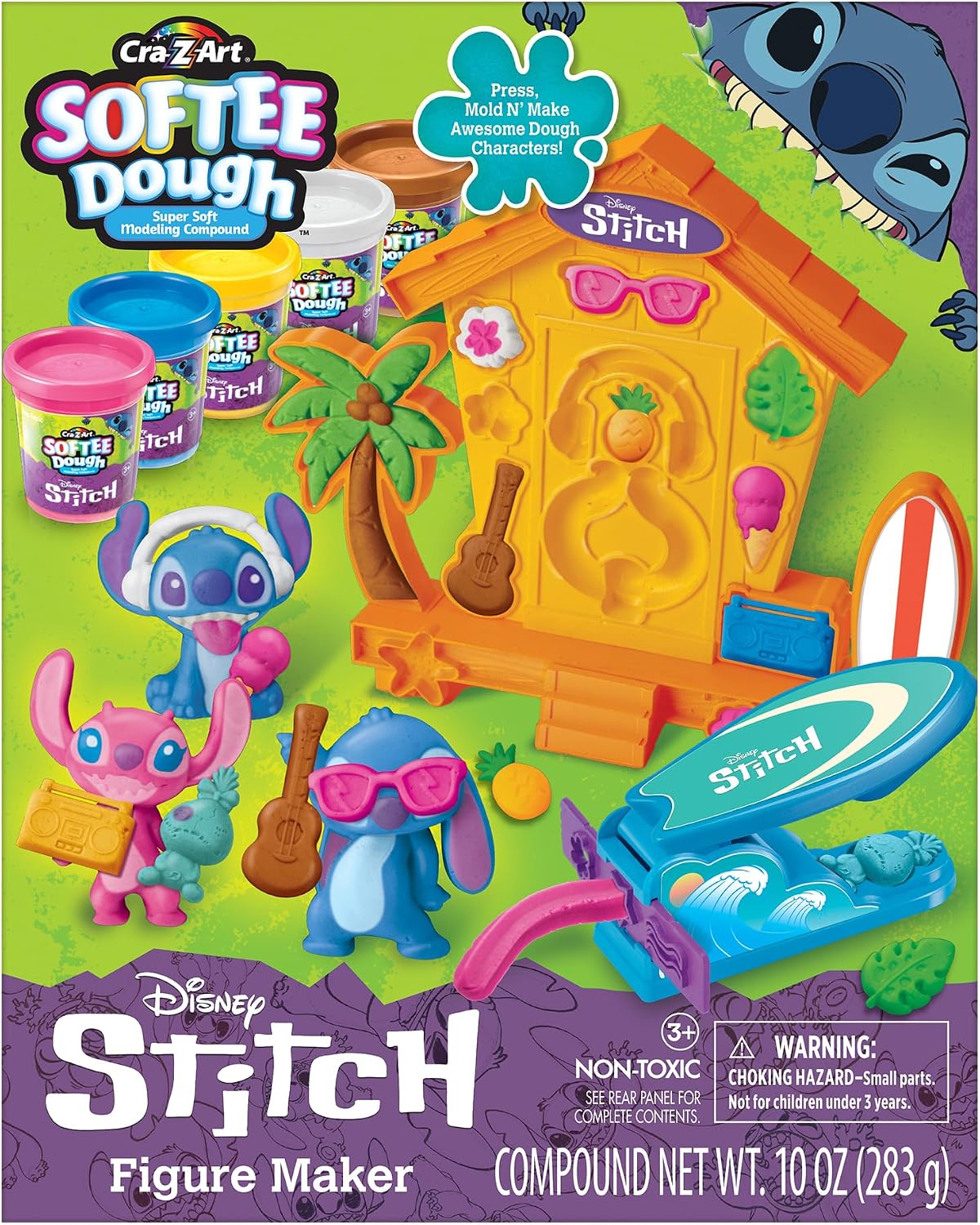 Stitch Softee Dough Making Kit, Stitch Figure Maker Using Softee Dough Modeling Compound, Stitch Arts and Crafts Toy for Girls and Boys 3 and Up