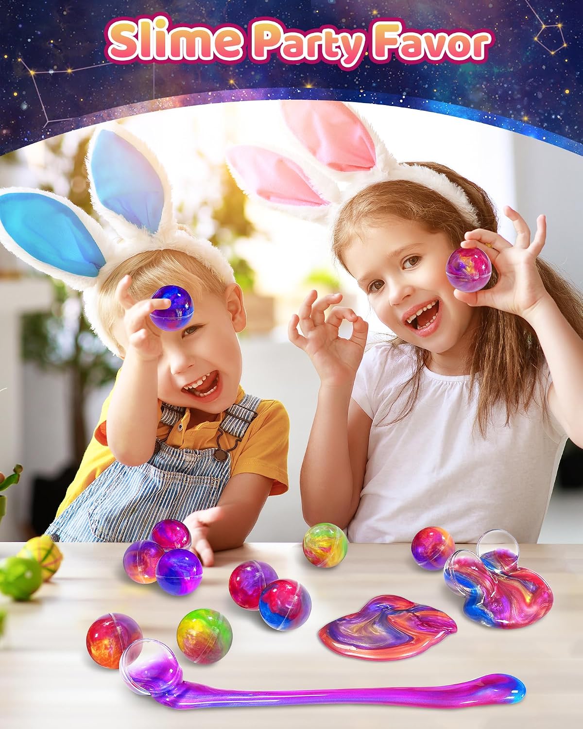 24 Pack Galaxy Slime Party Favors, Non-Sticky, Stress Relief Treasure Box Toys for Classroom Prizes Party Supplies, Student Gifts Birthday Goodie Bags Stuffers for Kids Teens Boys Girls 4-8, 8-12 - Image 2
