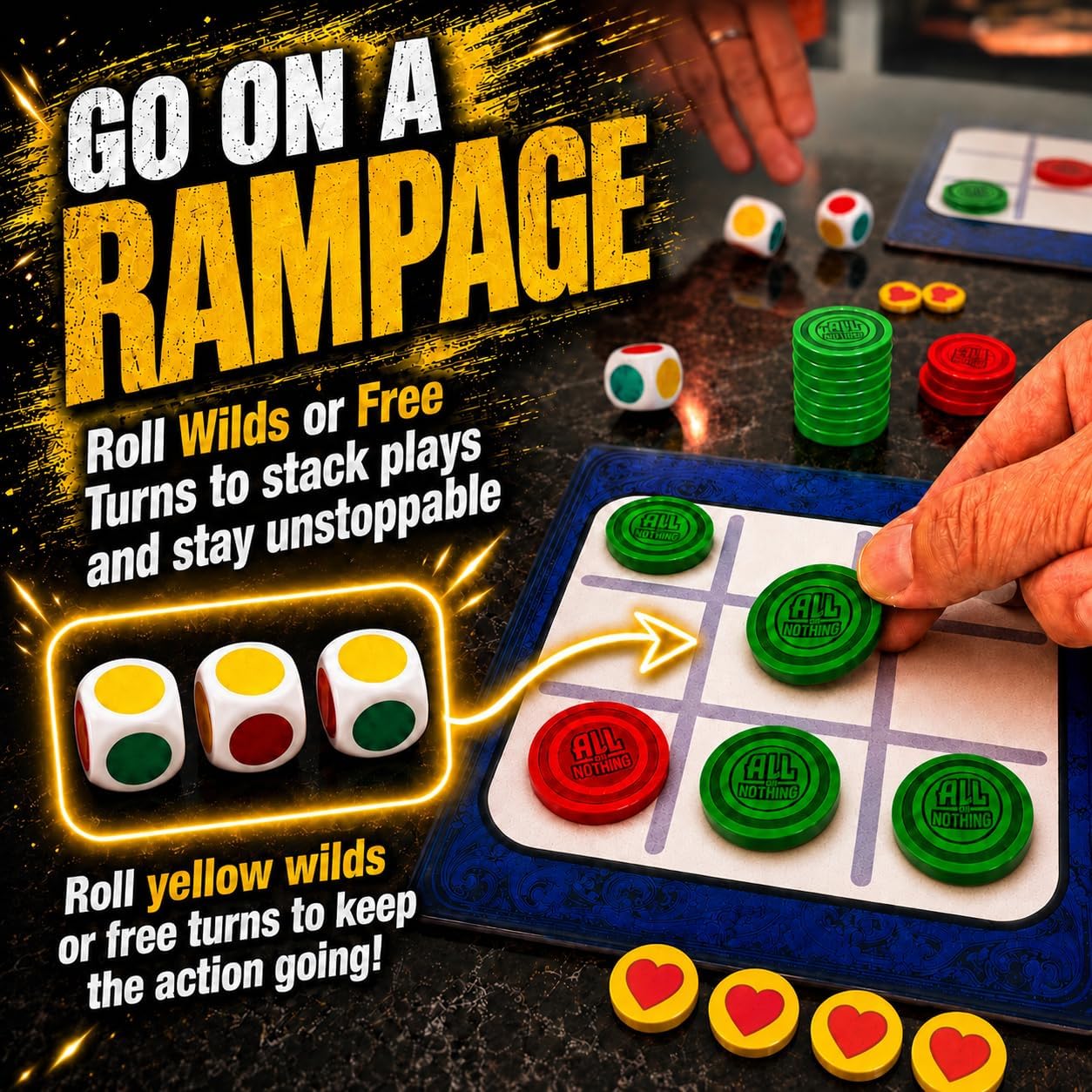 CORNERS Championship Ring Toss All or Nothing Dice Game - Fast-Paced Family & Party Game, Easy to Learn Strategy Game for Kids, Teens & Adults (2-6 Players, 10-Minute Rounds) - Image 4