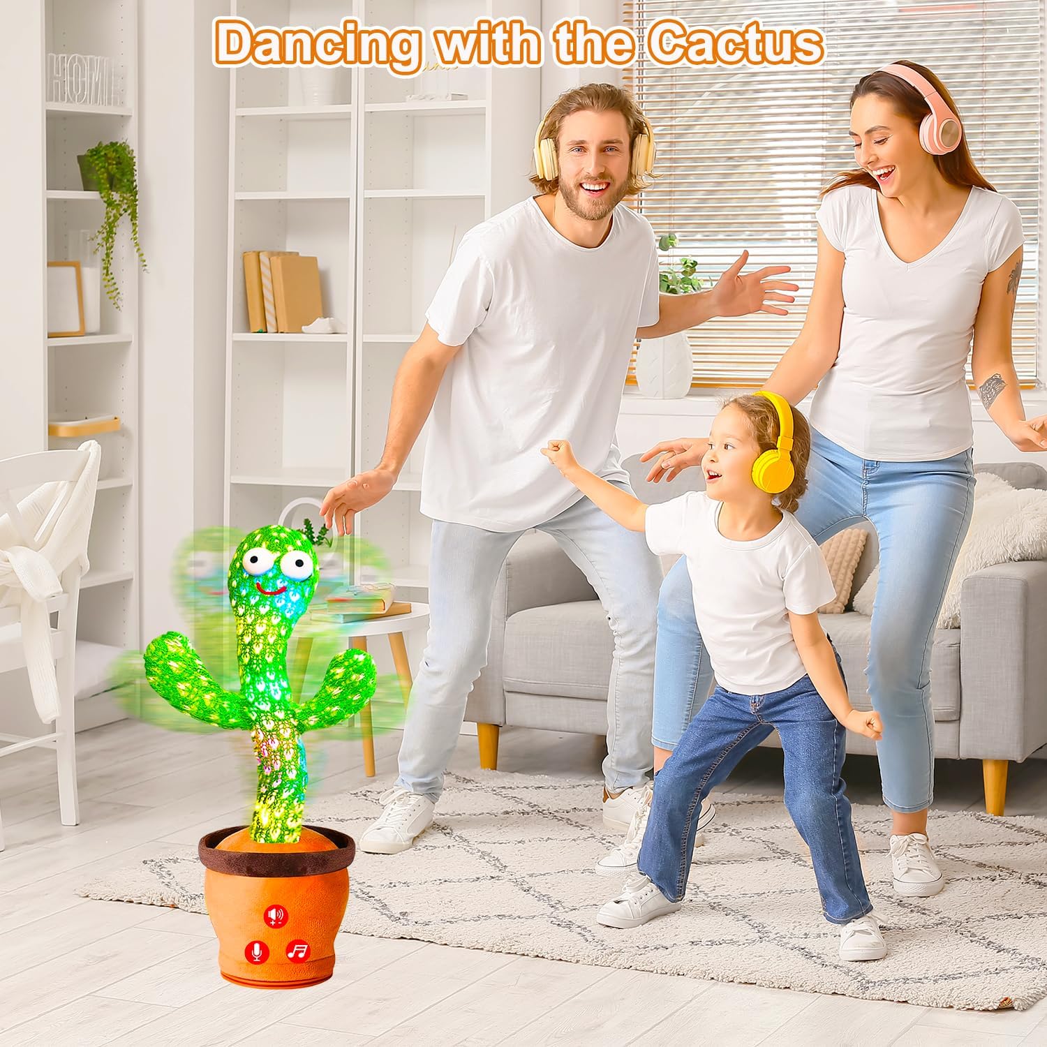 Baby Toys Interactive, Dancing Talking Cactus Toy Volume Adjustable, Singing Mimicking Repeating Recording, Funny Cactus Sings 50+ English Songs, Toys for Baby Toddler, 1 Year Old Gifts for Boys Girls - Image 6