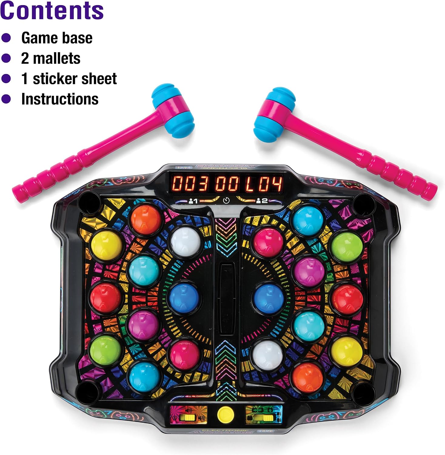 Game Zone Smash-A-Mole – Electronic Arcade Game with Lights & Sounds – 4 Game Modes – Ages 6+ - Image 7
