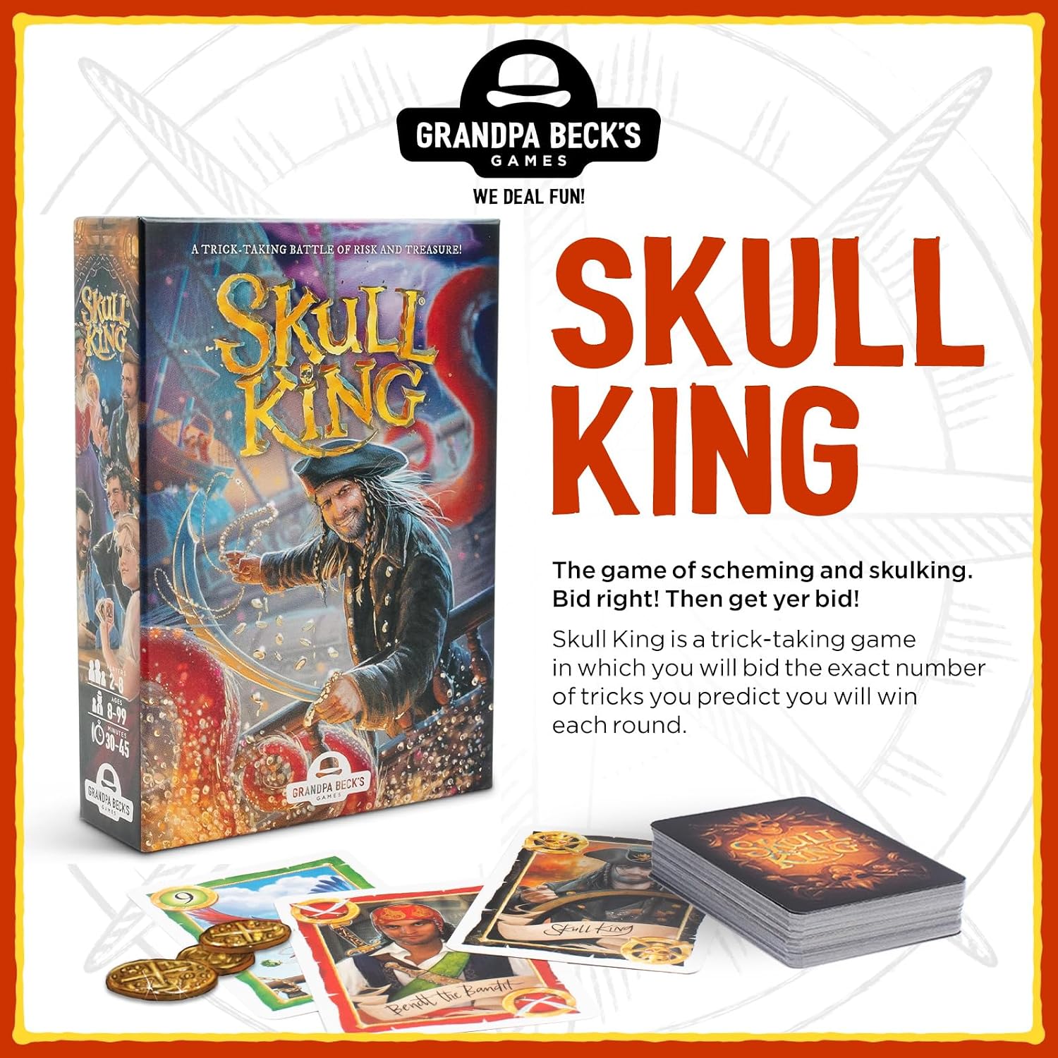 Grandpa Beck's Games Skull King - The Ultimate Pirate Trick Taking Card Game | Strategy Game for Friends, Family, Game Night | from The Creators of Cover Your Assets | 2-8 Players Ages 8+ (Base Game) - Image 2