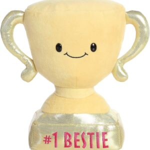 Aurora® Witty JUST Sayin’™ #1 Bestie Trophy™ Stuffed Animal – Expressive Characters for Decorative Charm – Quirky Birthday Gifts for Kids and Adults – Gold 10 Inches