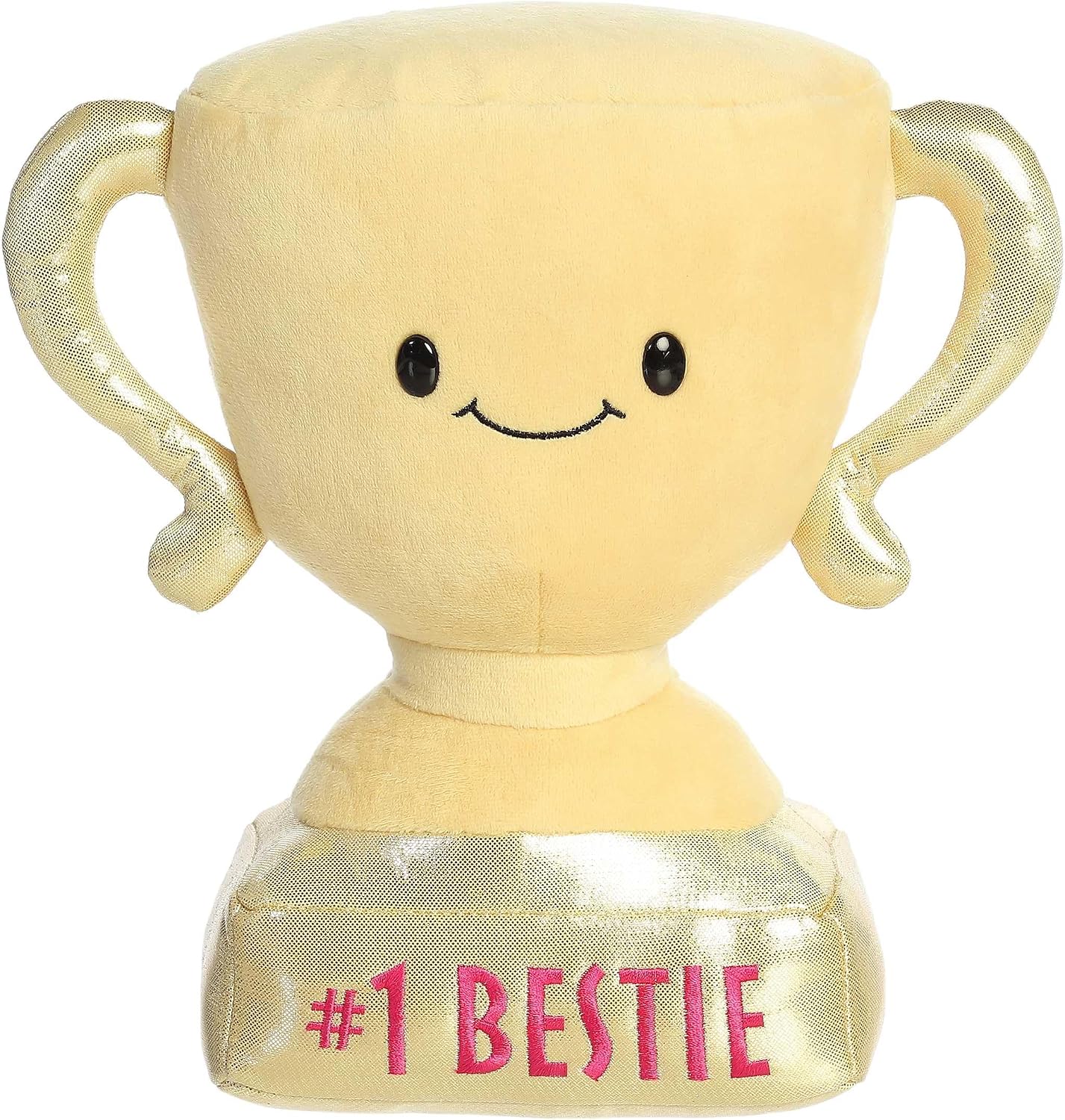 Aurora® Witty JUST Sayin'™ #1 Bestie Trophy™ Stuffed Animal - Expressive Characters for Decorative Charm - Quirky Birthday Gifts for Kids and Adults - Gold 10 Inches