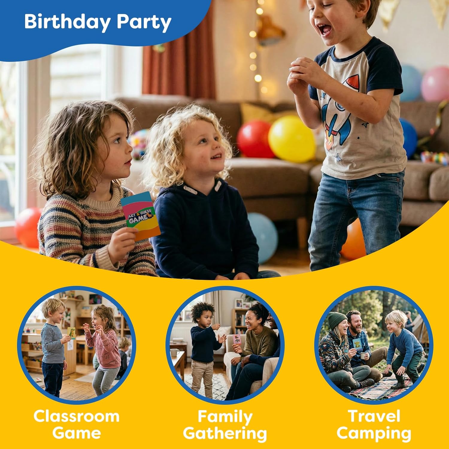 Charades Game for Kids Ages 4+ – 100 Cards Animals Actions Professions with Illustrations No Reading Required,Creative Educational Learning Pictionary Game for Family, Party, Classroom & Travel - Image 7