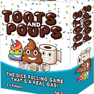 Toots & Poops – Fast-Paced Dice Rolling Game for Teens & Adults, Tabletop Family Games for Game Night Fun, Ideal Party, Camping & Travel Game for Teens & Adults, 2-8 Players Ages 7+