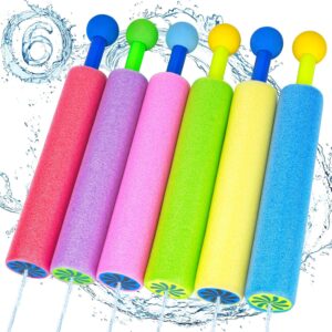 Water Gun Soaker Blaster Toy – 6 Pack Foam Bulk Squirt Guns Pool Toys | Swimming Pool Fighting Party Game for Kids Adults, Outdoor Summer Beach Activity