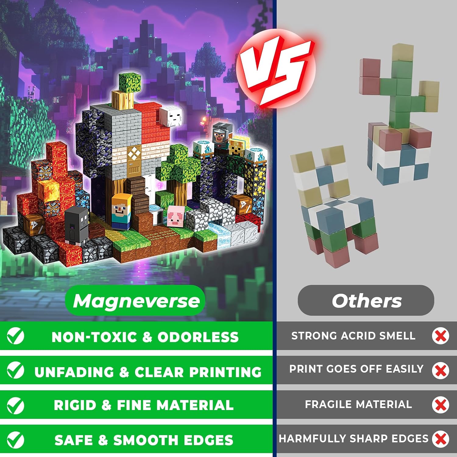 Magneverse 200 PCS 0.8in Magnetic Blocks - Magnet Toys for Kids, Magnetic Building Blocks Cubes, Stacking Magnets, School STEM Toys Birthday Gifts for Boys and Girls Age 3+ Years Old (Theme: Portal) - Image 4