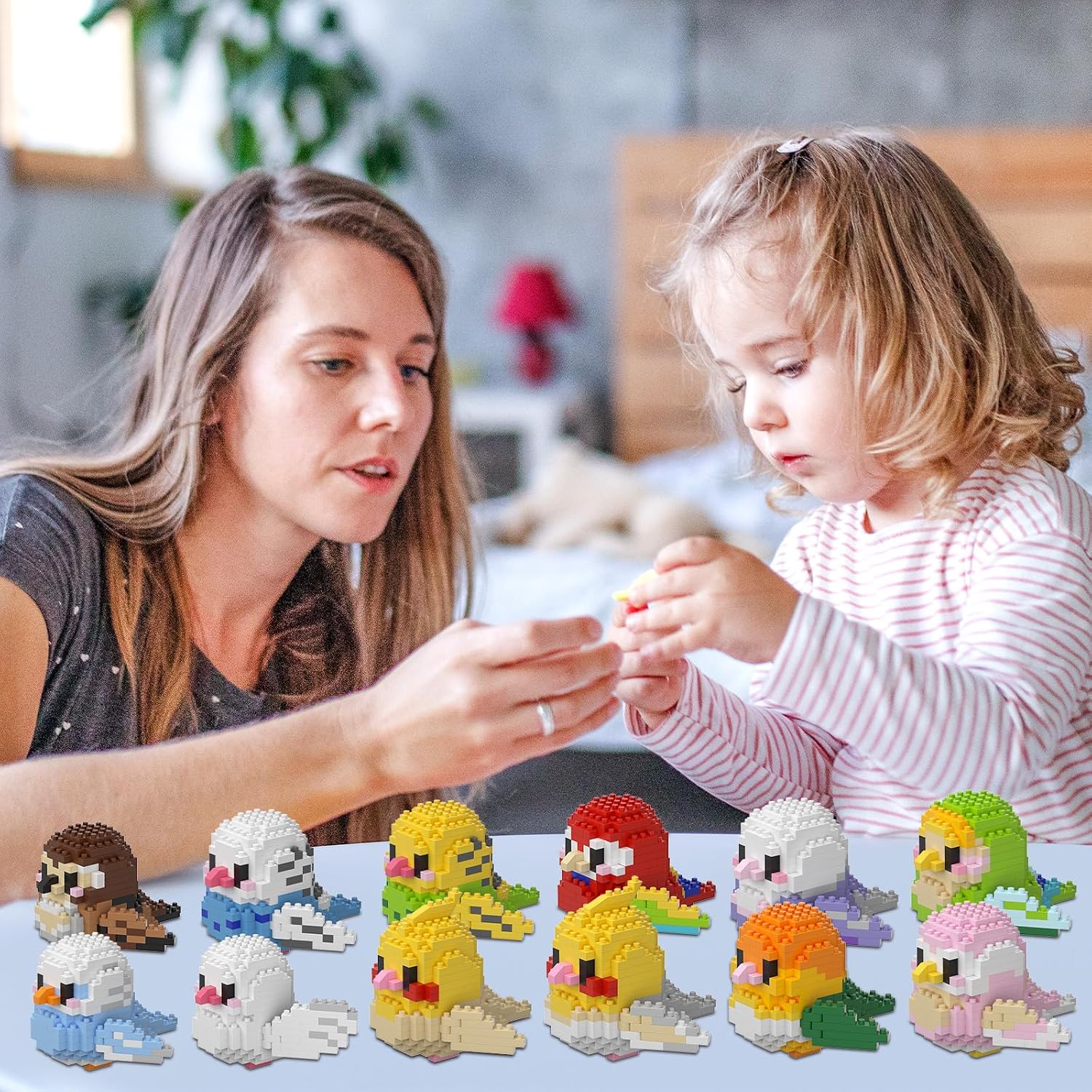 HJPLPXH Parrots Micro Mini Building Block Sets Birthday Gift for Kids, Animals Buildling Model Kits, Mini Bricks Birds Series Toys for Kids(12 Boxes) - Image 8