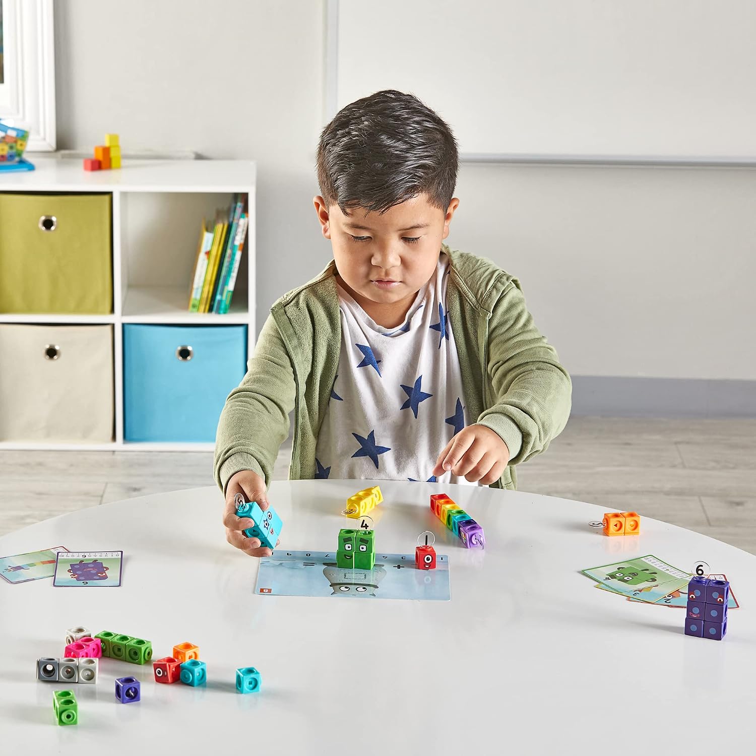 hand2mind MathLink Cubes Numberblocks 1-10 Activity Set, 30 Preschool Learning Activities, Counting Blocks, Linking Cubes, Educational Toys for Kids, Number Games, Math Manipulatives Kindergarten - Image 4