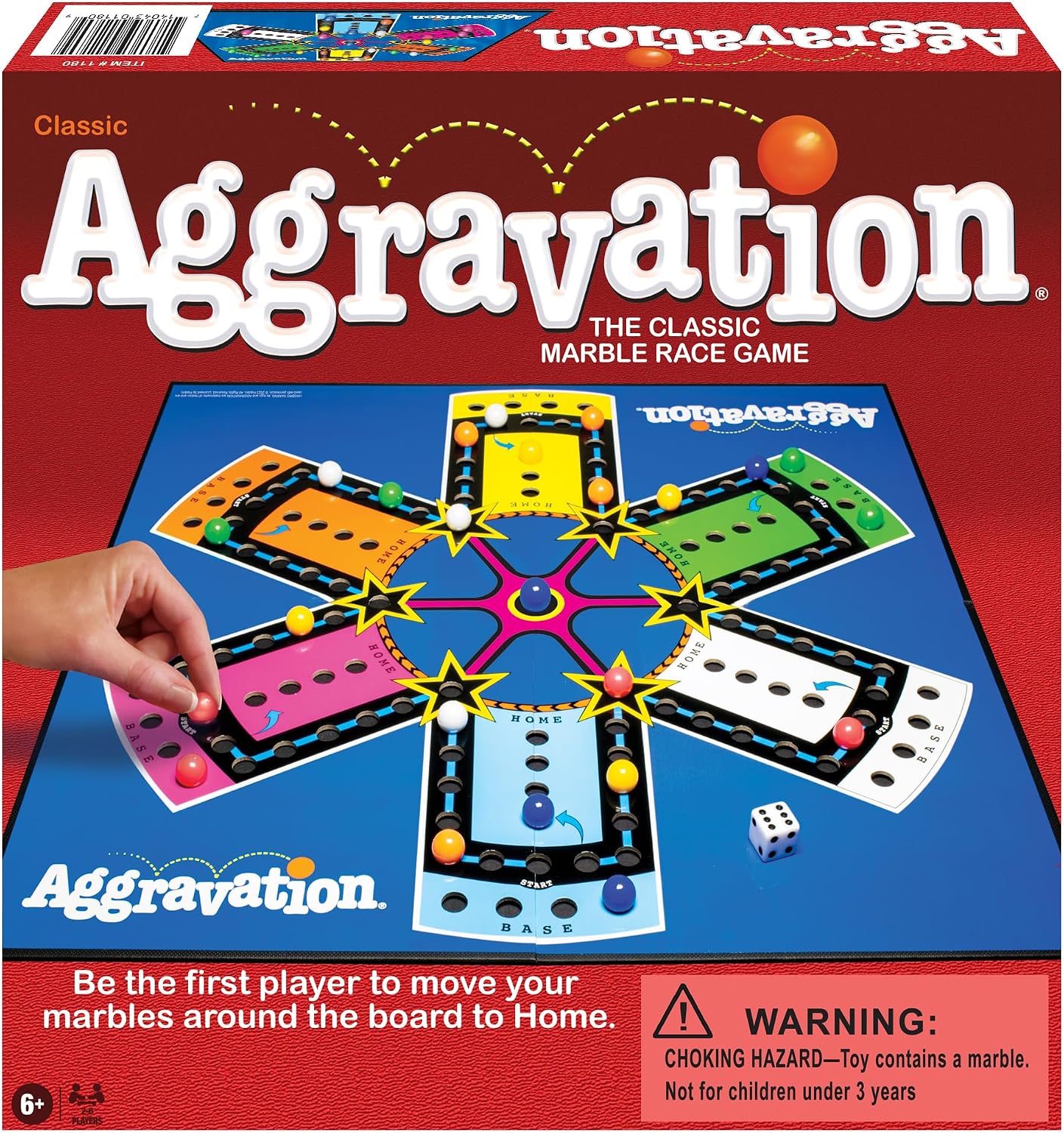 Aggravation, Classic Marble Race Game, by Winning Moves Games USA | For 2 to 6 Players, Ages 6+, Great For Kids - Image 2