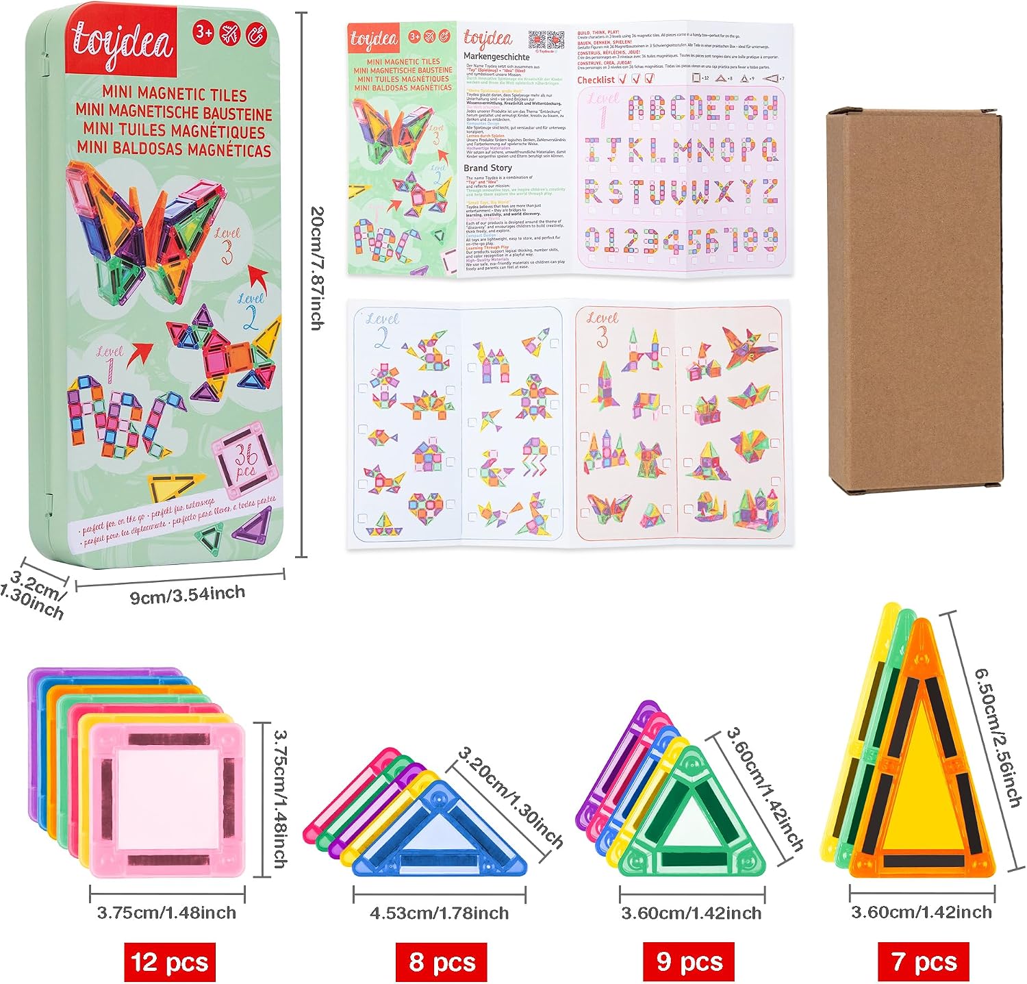 Magnetic Tiles for Kids, 36 PCS Mini Magnetic Building Blocks, STEM Construction Set, Travel Toys for Toddlers Age 3-8 - Image 4