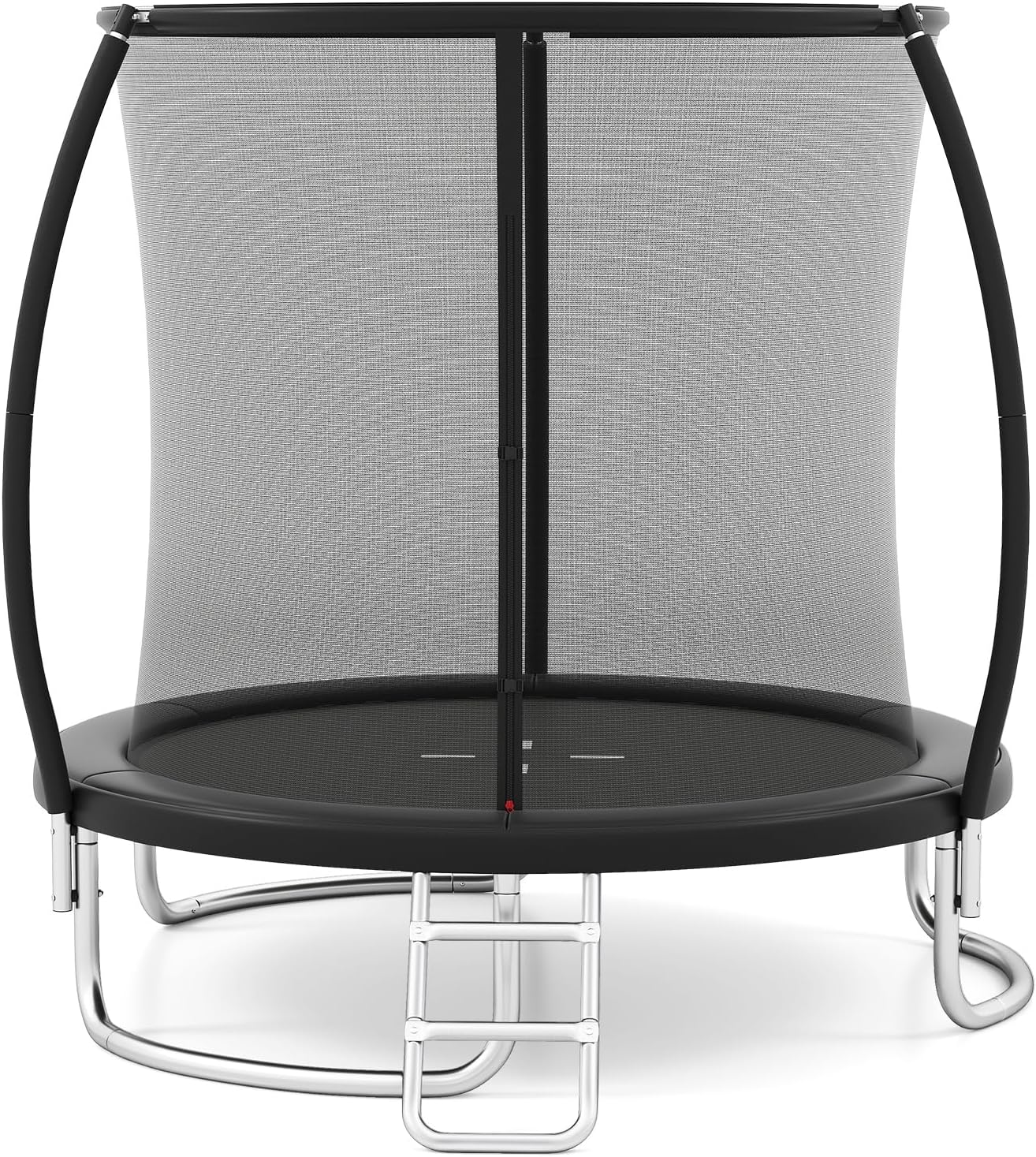 GYMAX Trampoline Outdoor 8FT 10FT 12FT, ASTM Approved Trampolines with Enclosure Net, Ladder & Seamless Design, 880/1100LBS Heavy Duty Backyard Recreational Trampoline for Kids, Adults