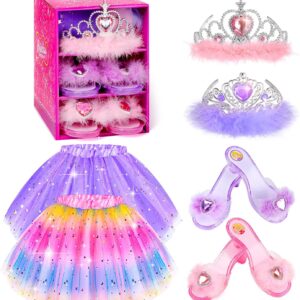 Kids Princess Dress Up Clothes for Little Girls, Pretend Play & Dress Up Costume Set for 3-6 Toddler Little Girls