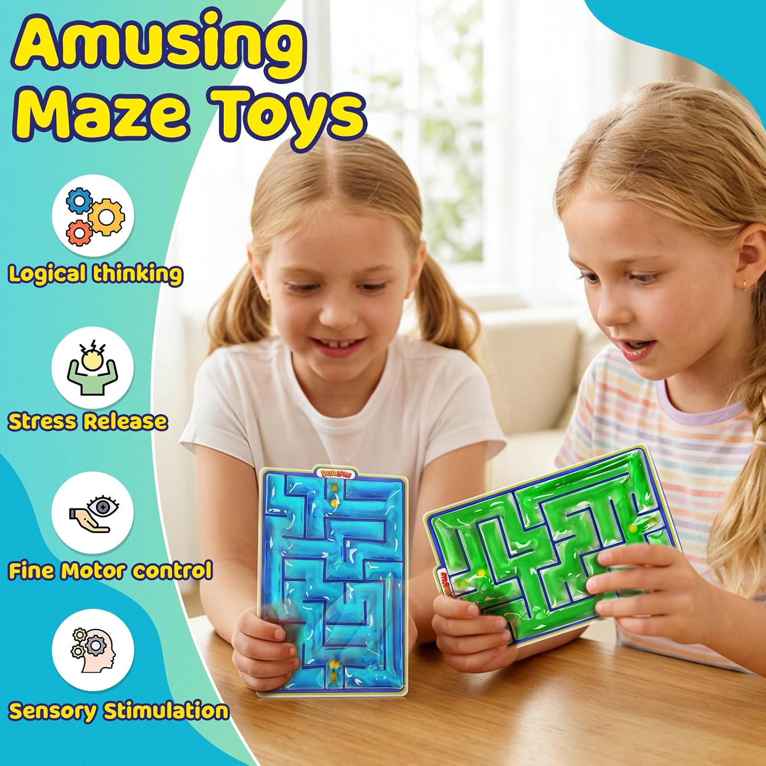 Sensory Toys Fidget Marble Maze - 2 Pack Gel Filled Sensory Items for Kids Children Teens Autism | Sensory Autistic Calming Toys for Preschool Classroom | Gifts Prizes for Kids Classroom - Image 2